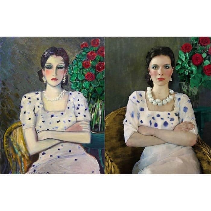 40 pessoas criativas que recriaram pinturas famosas com coisas que encontraram em casa 33