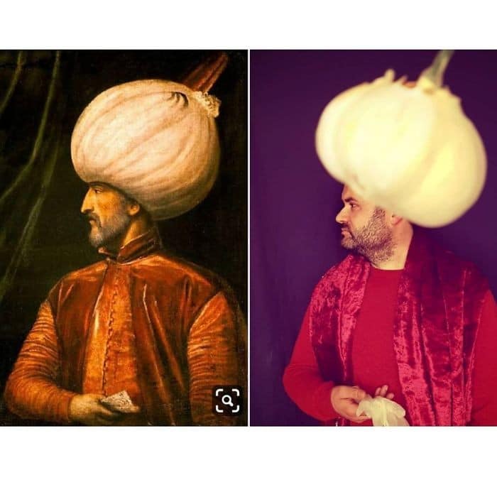 40 pessoas criativas que recriaram pinturas famosas com coisas que encontraram em casa 34