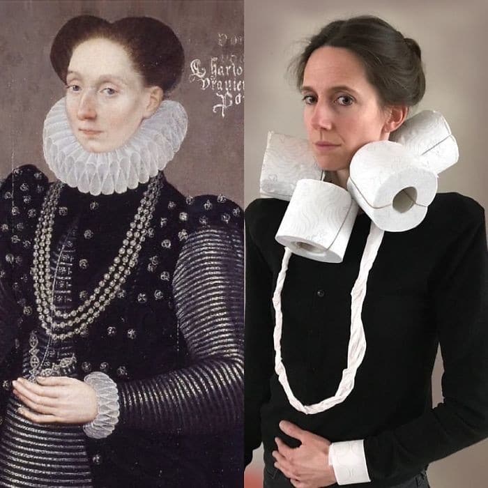 40 pessoas criativas que recriaram pinturas famosas com coisas que encontraram em casa 38