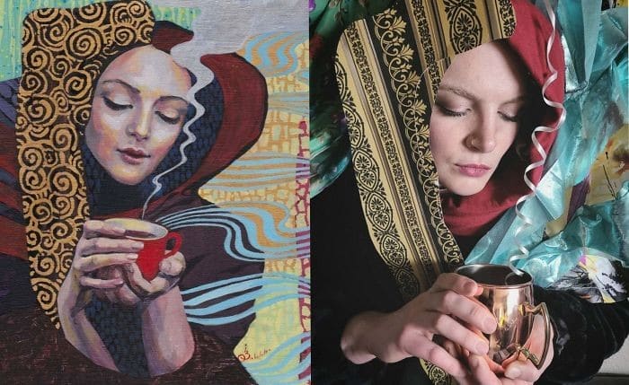 40 pessoas criativas que recriaram pinturas famosas com coisas que encontraram em casa 40