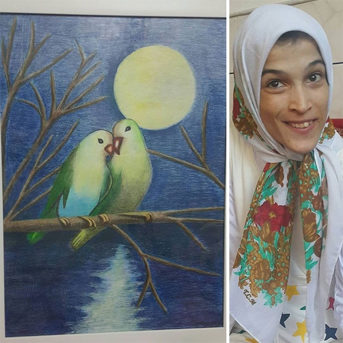 35 retratos incríveis desta artista iraniana com deficiência que usa apenas o Pé 6