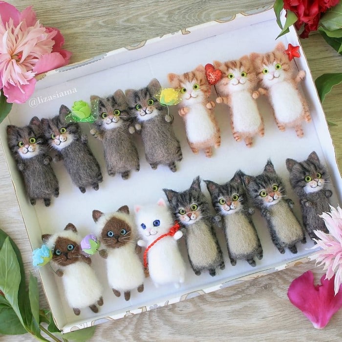 Artista russa cria gatinhos de feltro que parecem ter saído de um conto fada (32 fotos) 19