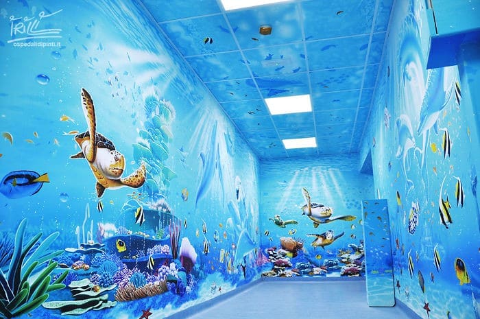 34 fotos de belos murais em hospitais do artista italiano que ajudam crianças e adultos 9