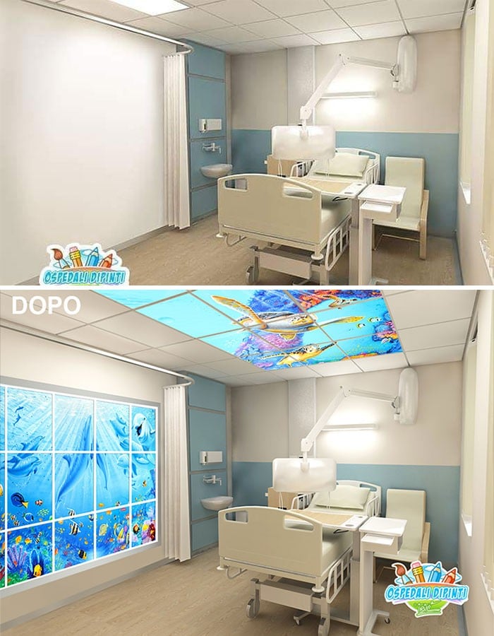 34 fotos de belos murais em hospitais do artista italiano que ajudam crianças e adultos 29