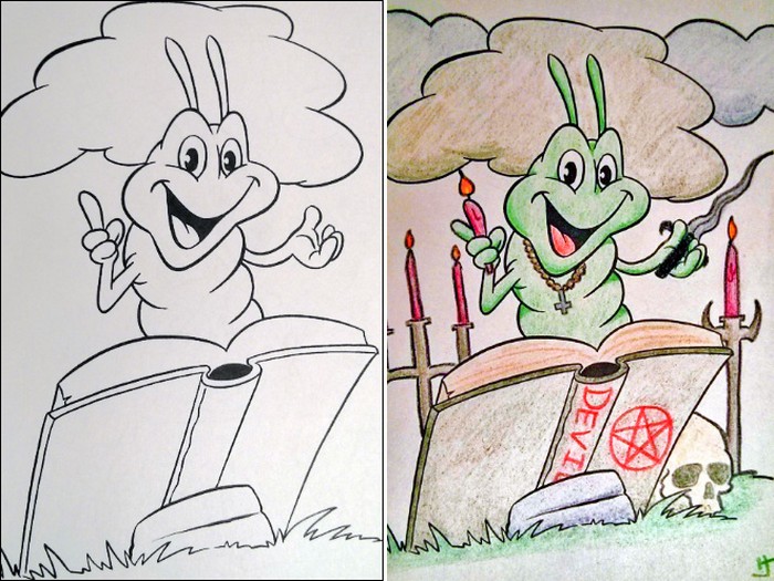 O que acontece quando adultos resolvem colorir livro de crianças (27 fotos) 18