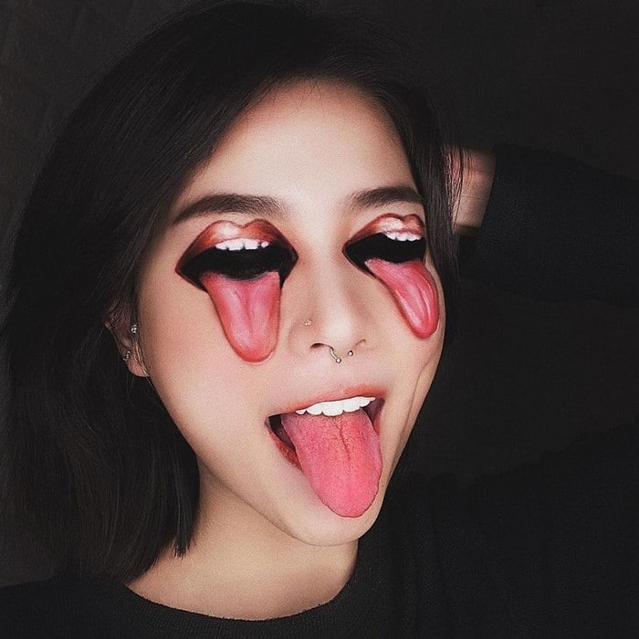 A maquiadora usa seu rosto e corpo como tela para criar ilusões de ótica alucinantes (25 fotos) 12