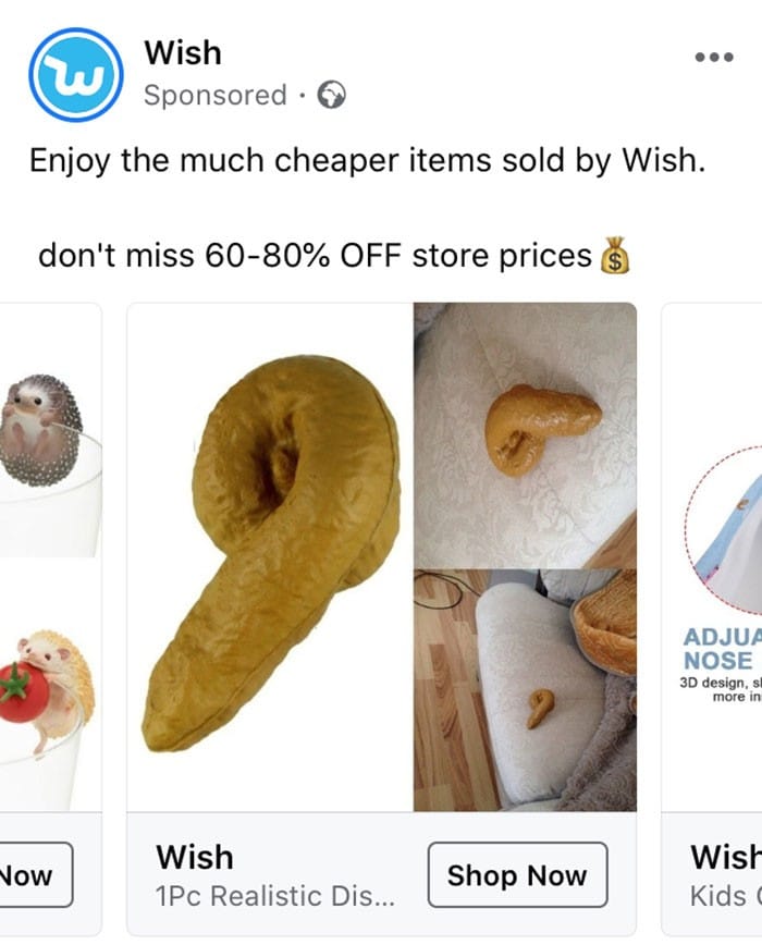40 anúncios estranhos que não têm explicações do Wish 1
