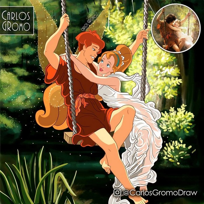 Artista reimagina 22 pinturas famosas com personagens da Disney 12