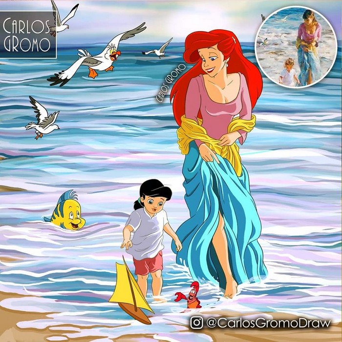 Artista reimagina 22 pinturas famosas com personagens da Disney 17