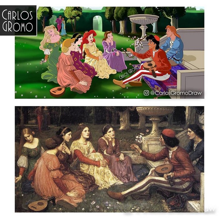 Artista reimagina 22 pinturas famosas com personagens da Disney 22