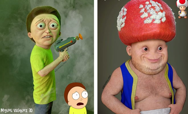 Artista mostra como os personagens de desenho animado ficariam na vida real e podem arruinar sua infância (14 fotos)