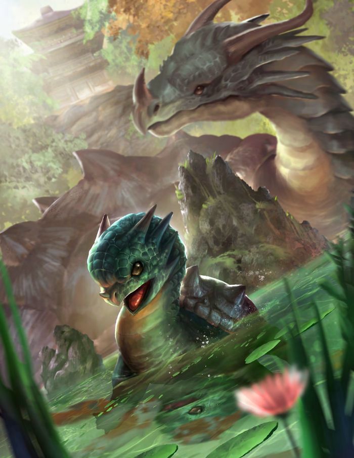 Artista retrata criaturas místicas em sua forma vulnerável, quando ainda eram bebês (30 fotos) 9