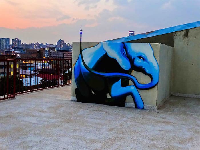 Artista sul-africano pinta grafites incríveis que interagem com o ambiente (32 fotos) 10
