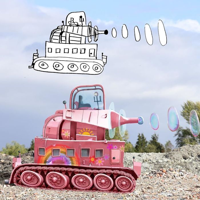 E se os desenhos das crianças ganhassem vida (40 fotos) 36