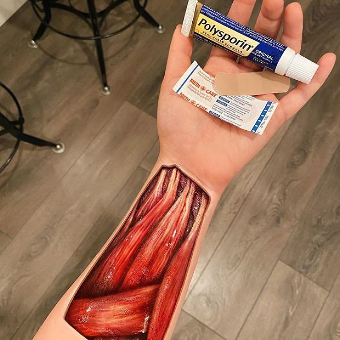 Maquiadora criar ilusões de ótica incrível em pernas e braços (30 fotos) 17