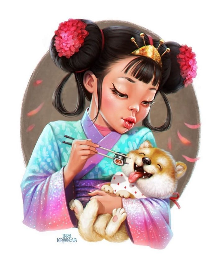10 países diferentes representados por meninas adoráveis ​​e seus animais 7
