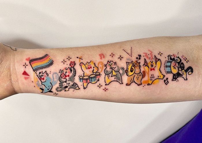 45 pessoas que fizeram tatuagens absolutamente incríveis de gatos 6