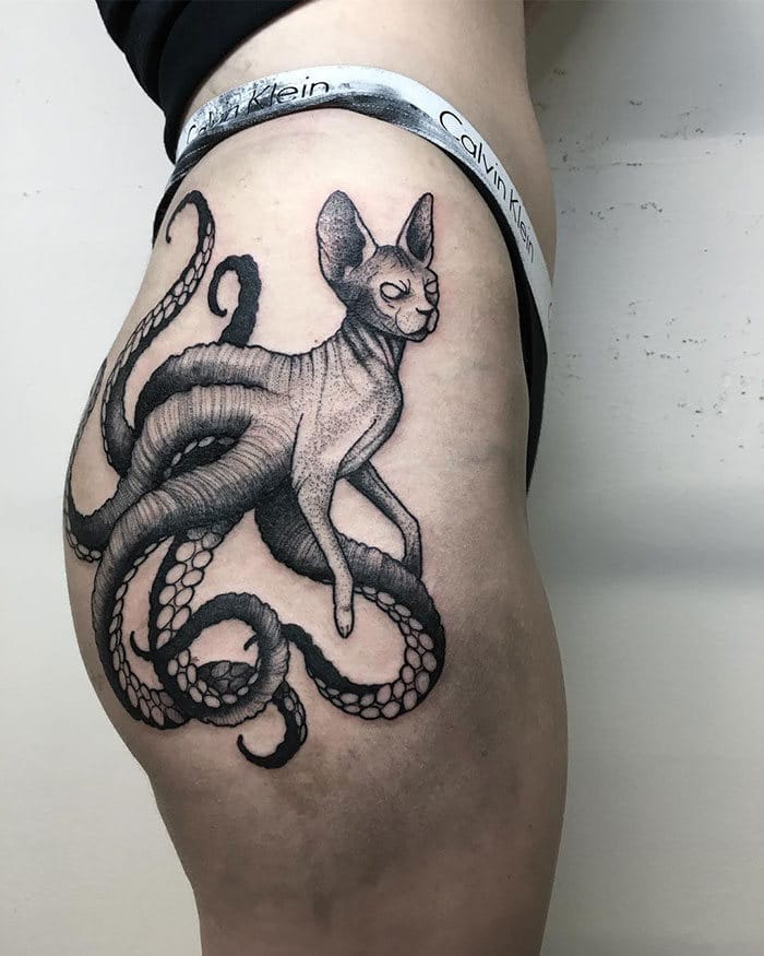 45 pessoas que fizeram tatuagens absolutamente incríveis de gatos 14