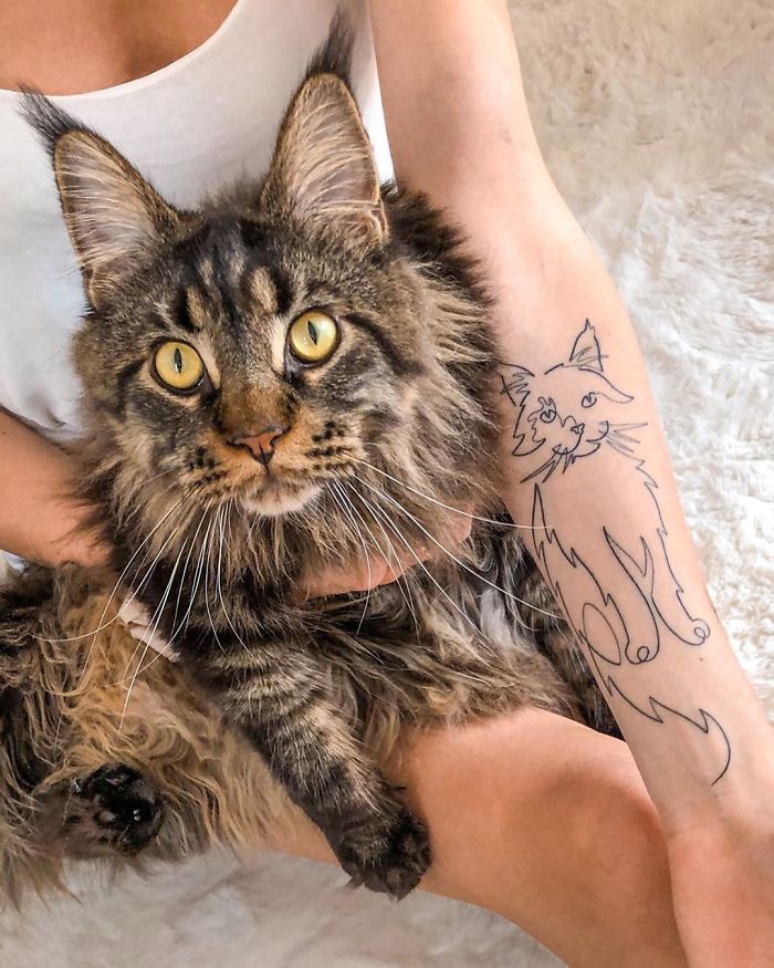 45 pessoas que fizeram tatuagens absolutamente incríveis de gatos 44