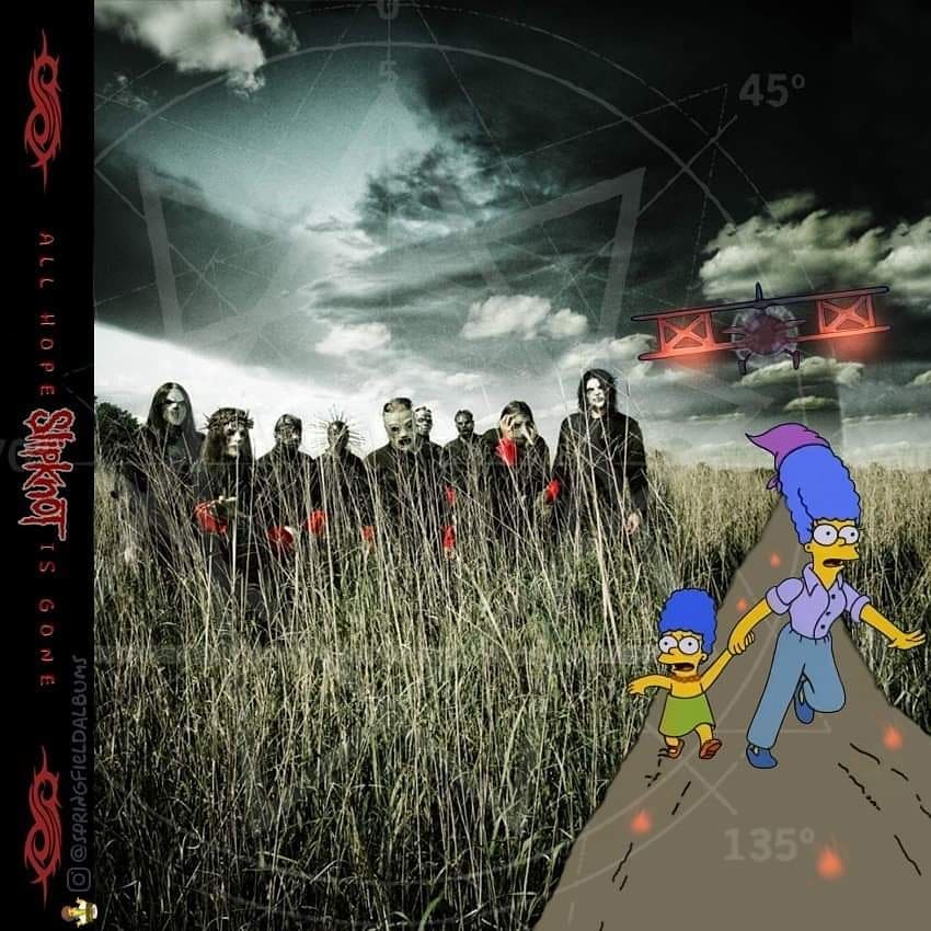 Capas de álbuns de metal divertidamente recriadas com personagens dos Simpsons 10