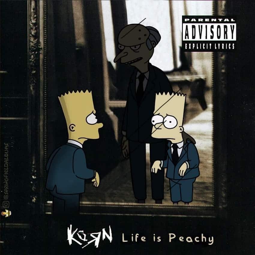 Capas de álbuns de metal divertidamente recriadas com personagens dos Simpsons 18