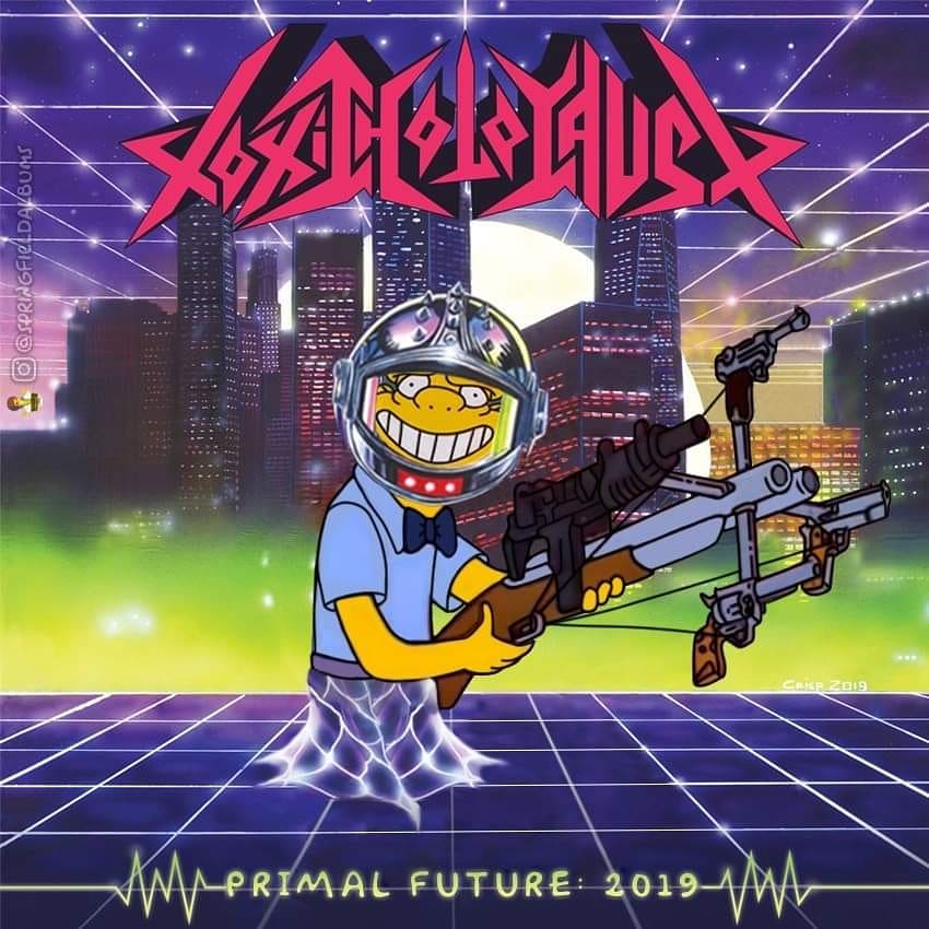 Capas de álbuns de metal divertidamente recriadas com personagens dos Simpsons 24