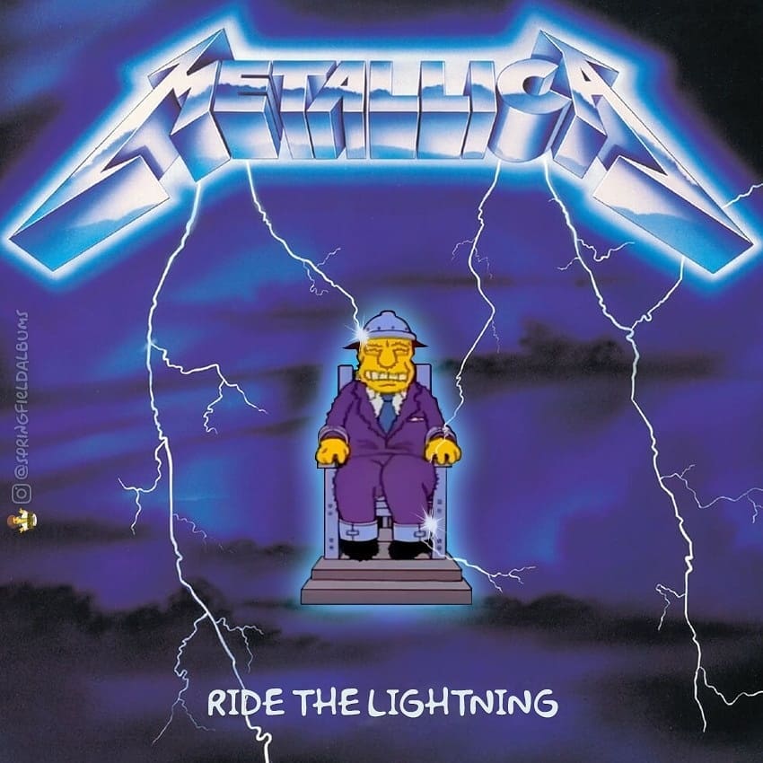 Capas de álbuns de metal divertidamente recriadas com personagens dos Simpsons 34