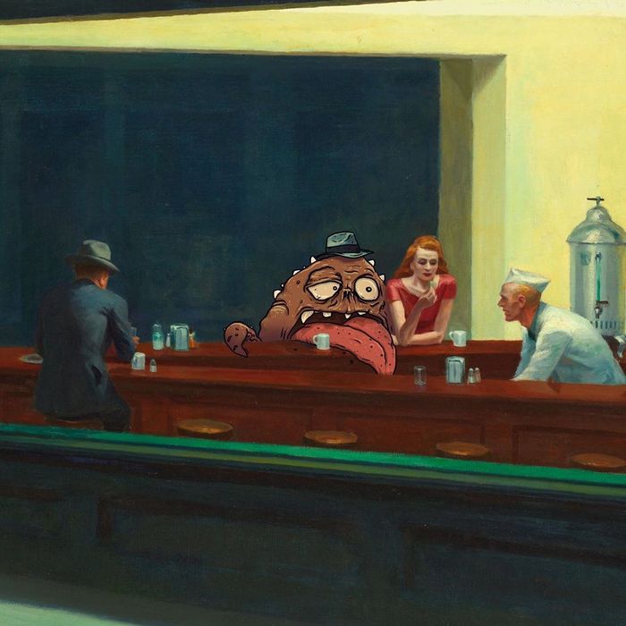 Um ilustrador adiciona monstros engraçados pela cidade 14