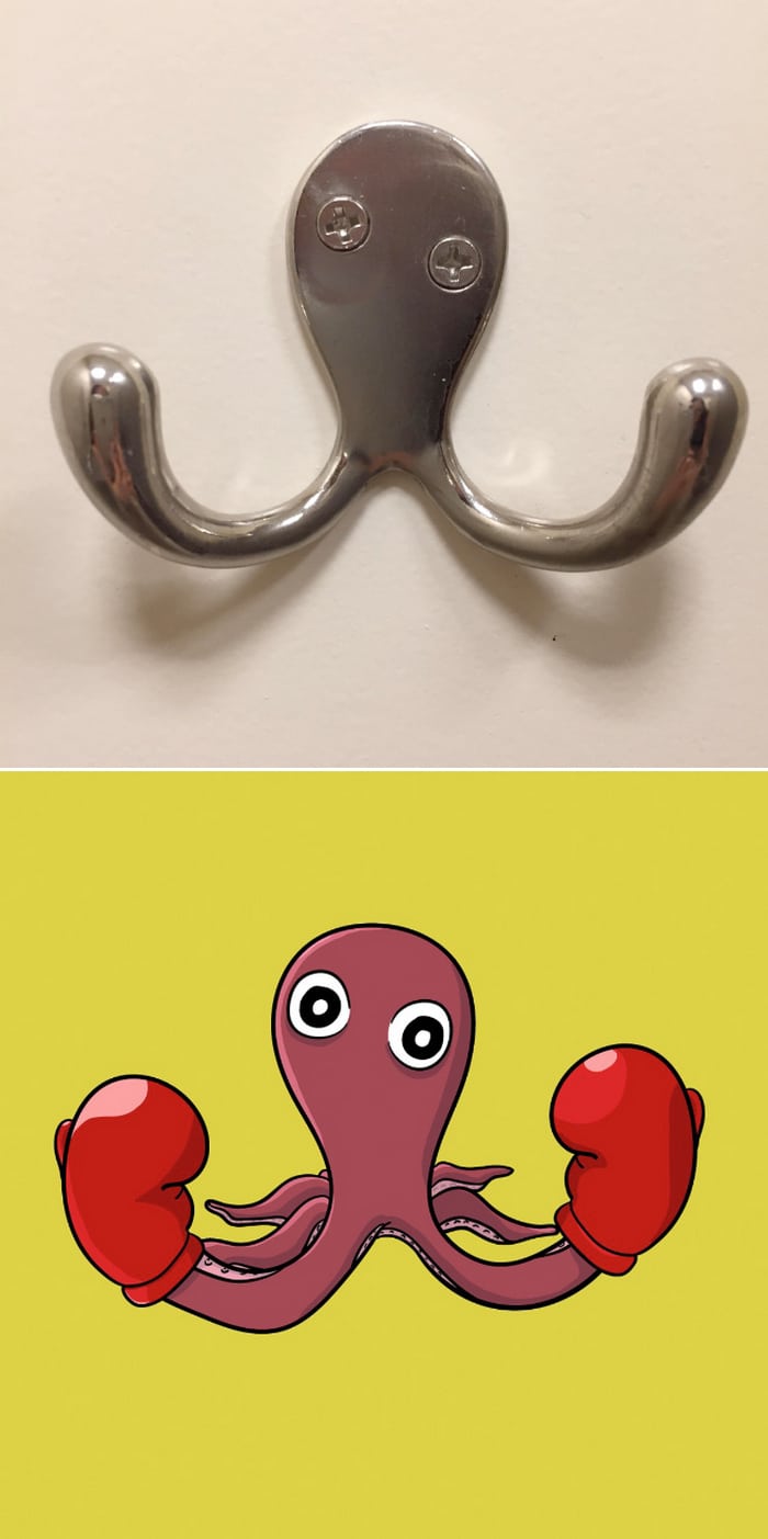 Artista com pareidolia resolveu ilustrar como ele enxerga as coisas em sua volta 12