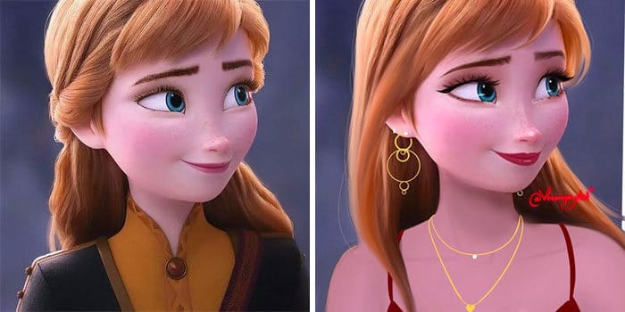 Artista reimagina personagens da Disney como mulheres e homens modernos 23