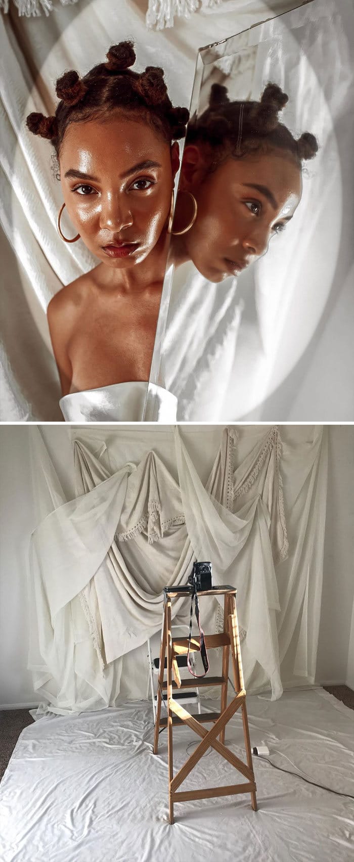 Modelo tira autorretratos dignos de capa de revista em casa totalmente sozinha 5