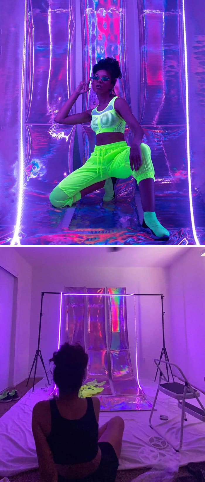 Modelo tira autorretratos dignos de capa de revista em casa totalmente sozinha 22