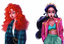 Uma artista cria looks casuais para personagens da Disney 2