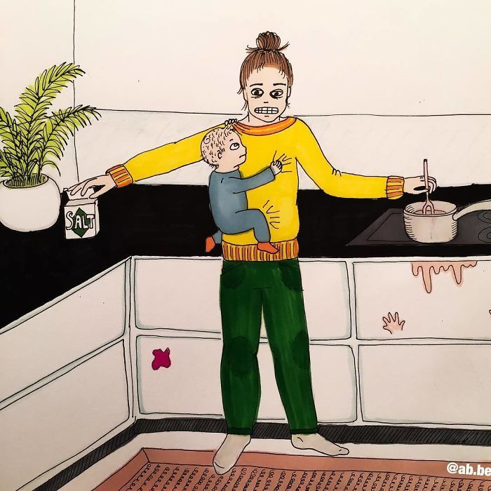 Uma mãe norueguesa mostra sua vida em ilustrações irônicas 10