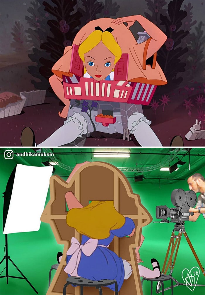 Artista imagina como é nos bastidores dos filmes da Disney 2