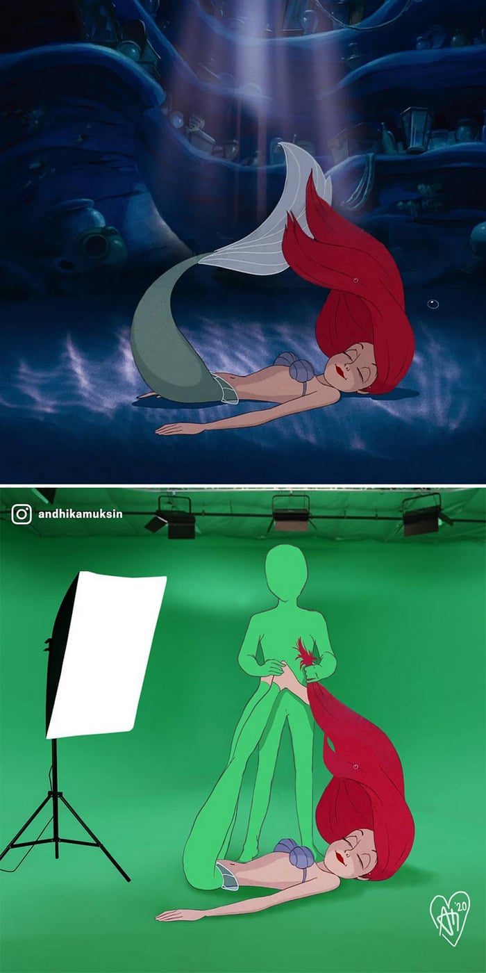 Artista imagina como é nos bastidores dos filmes da Disney 3