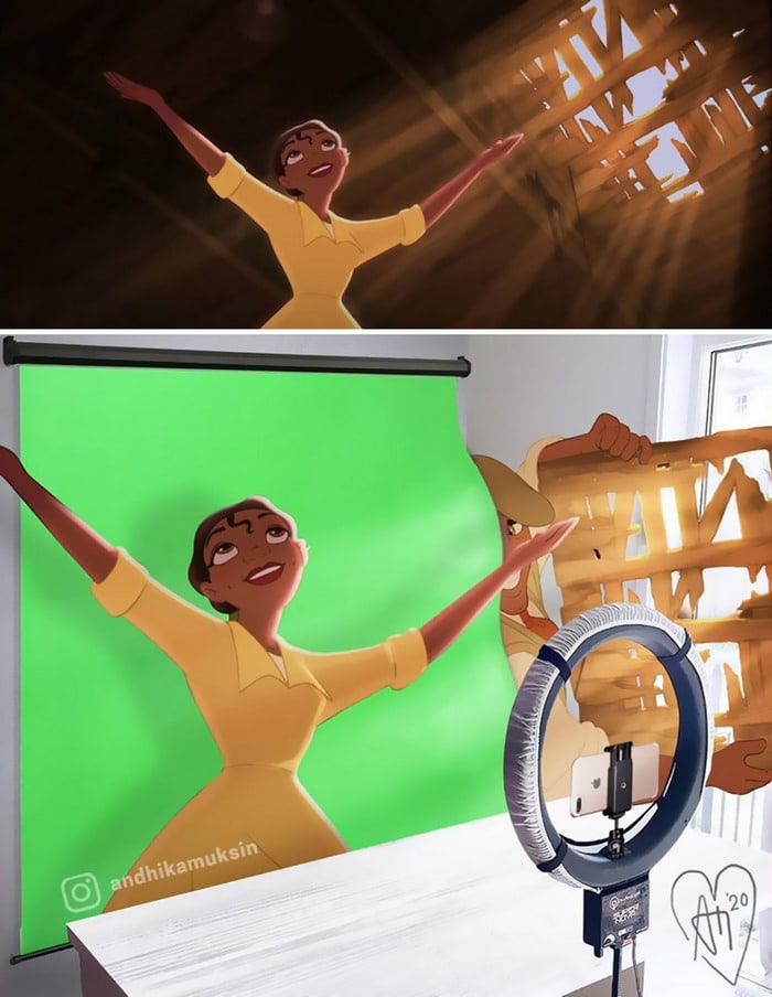 Artista imagina como é nos bastidores dos filmes da Disney 10