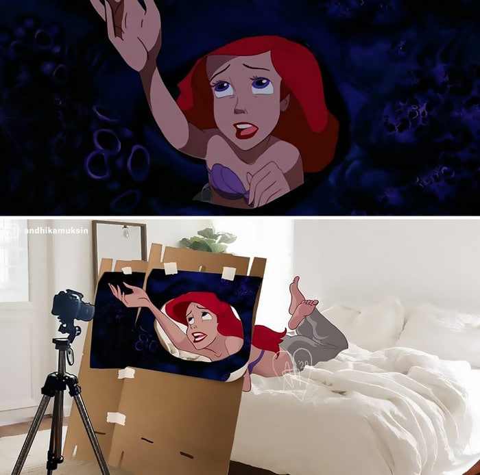 Artista imagina como é nos bastidores dos filmes da Disney 11