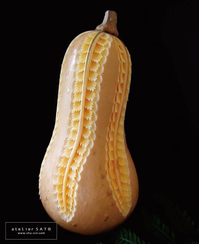 Artista japonês esculpe à mão padrões e ornamentos em comida 13