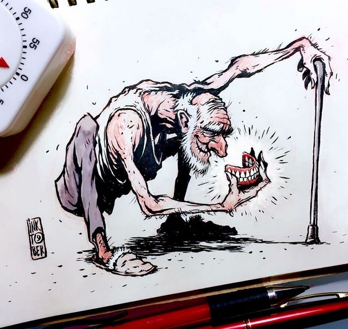 Artista russo cria ilustrações que são divertidas e assustadoras 26