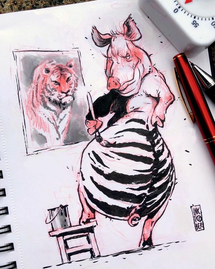 Artista russo cria ilustrações que são divertidas e assustadoras 38