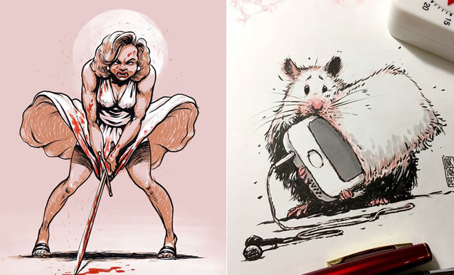 Artista russo cria ilustrações que são divertidas e assustadoras 254