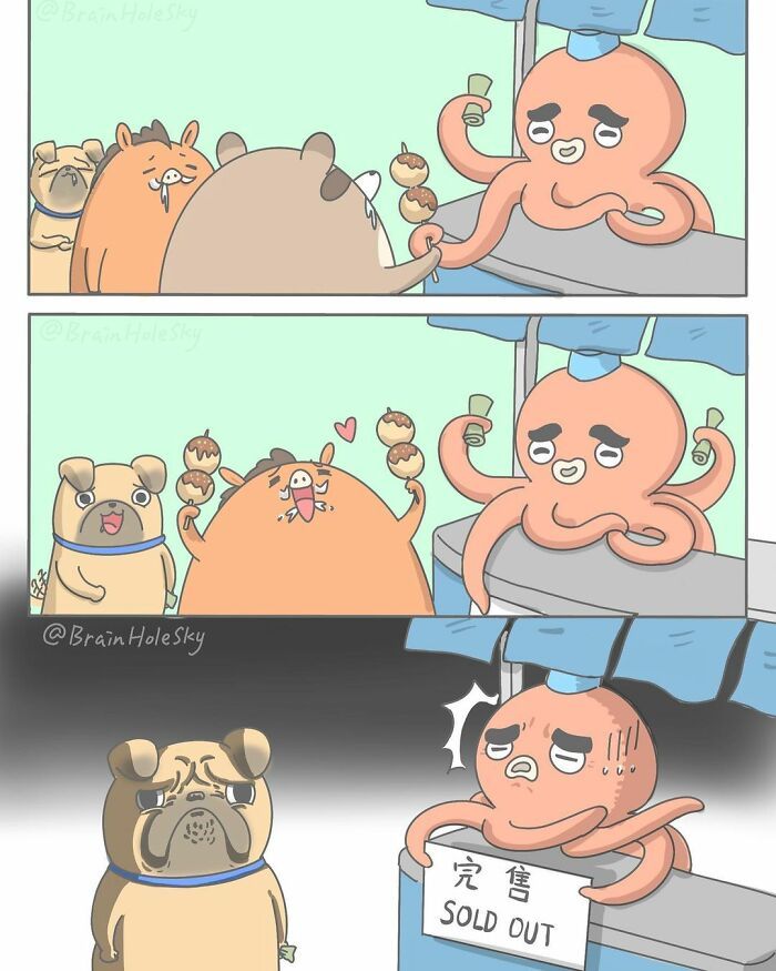 Artista taiwanês ilustra personagens fofinhos em situações engraçadas 12