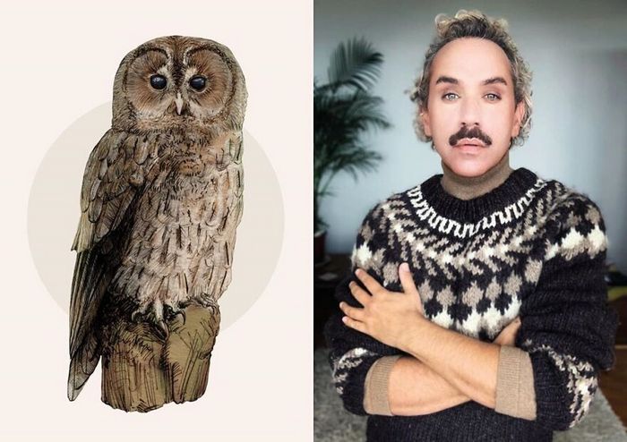 Eu crio estes looks de moda e maquiagem inspirados nos pássaros que desenho 5