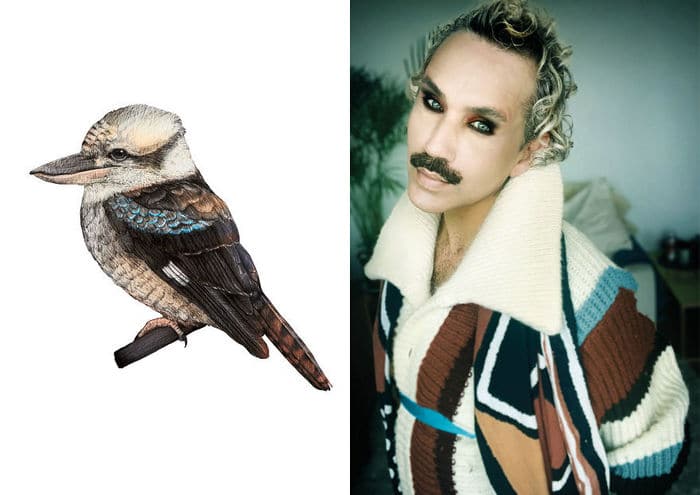 Eu crio estes looks de moda e maquiagem inspirados nos pássaros que desenho 7