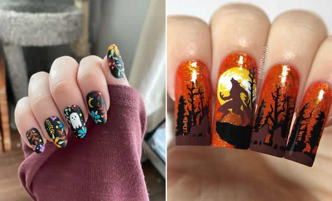 45 melhores ideias de unhas fantásticas para o dia das bruxas