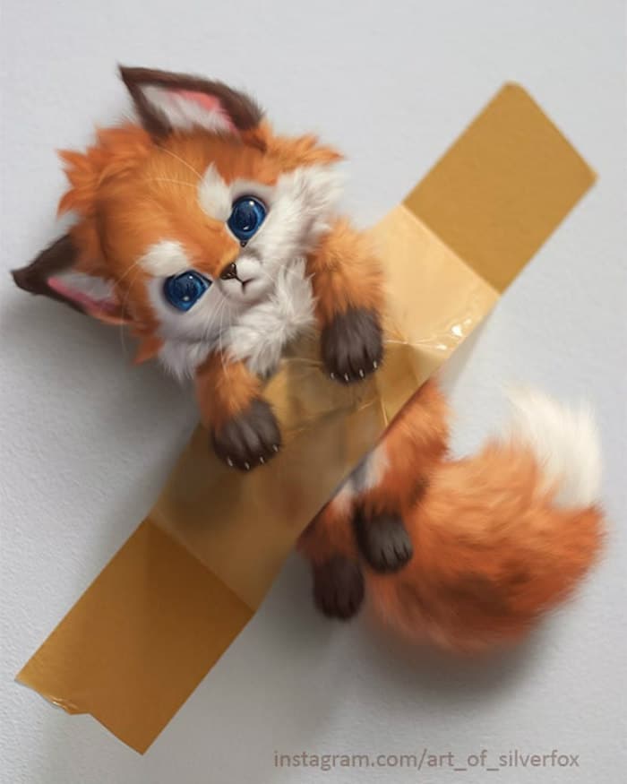 Artista coloca animais peludos digitais em situações da vida real em cenários do dia a dia 1