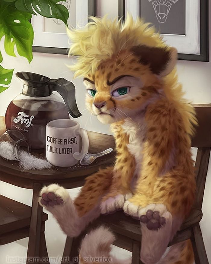 Artista coloca animais peludos digitais em situações da vida real em cenários do dia a dia 25