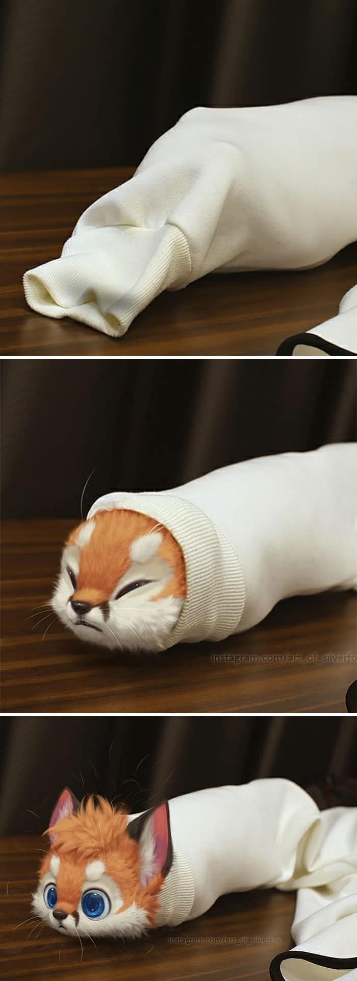 Artista coloca animais peludos digitais em situações da vida real em cenários do dia a dia 27