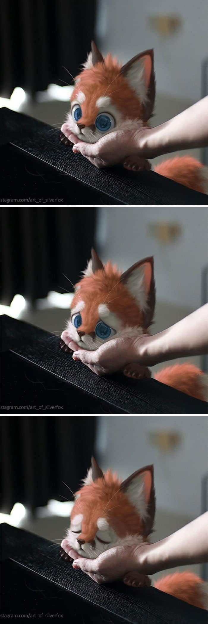 Artista coloca animais peludos digitais em situações da vida real em cenários do dia a dia 28